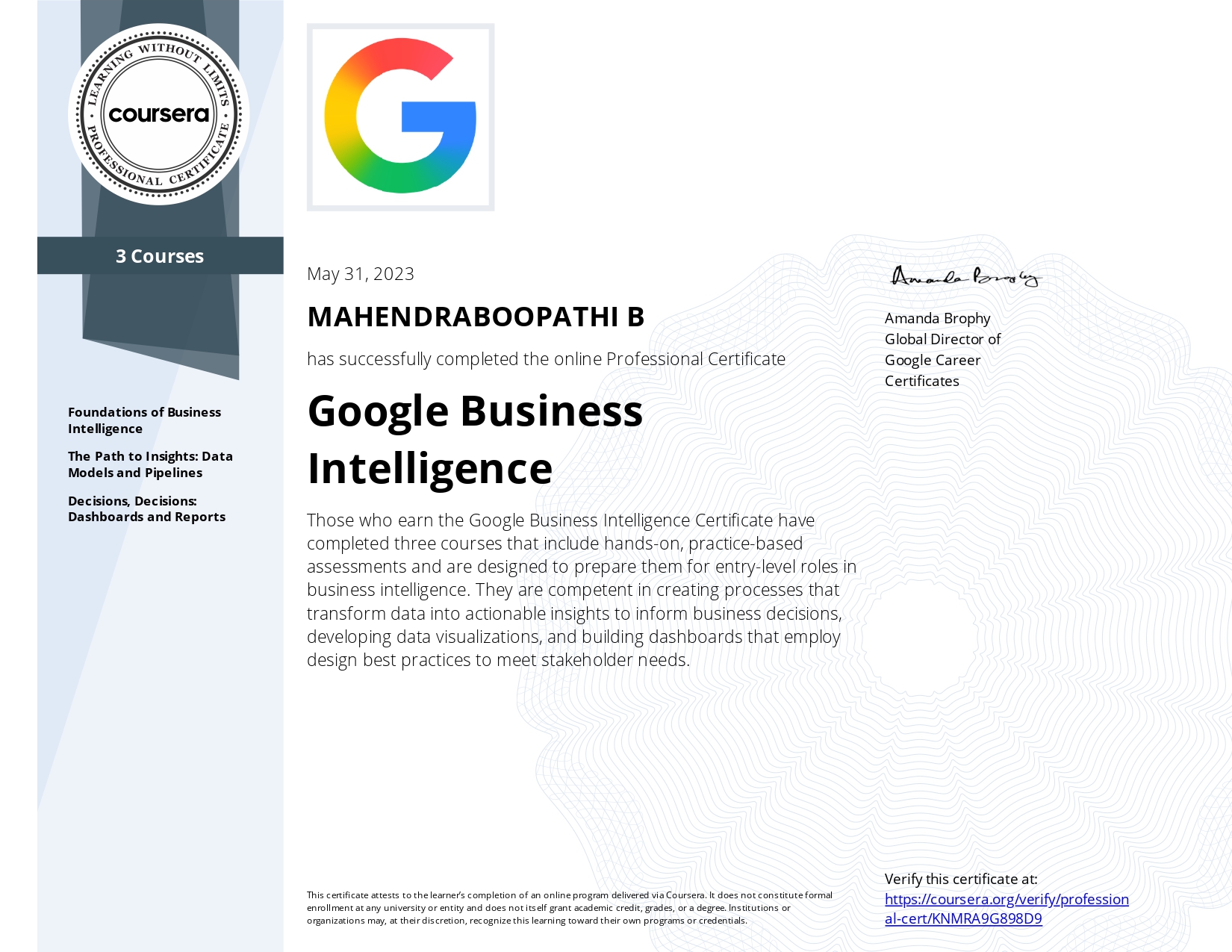certificate